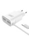 3GO Chargeur mural MicroUSB 2 USB 5V 2A 1.5m
