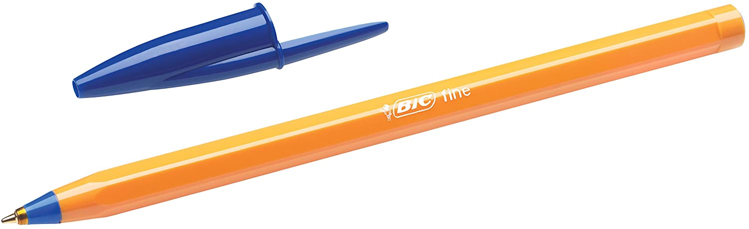Stylo Bic Cristal Original Fine Ballpoint – 0.8mm Round – 0.30mm Pen Stroke  – Oil Based Ink – Orange Body – Blue Colour – Assorted Colors –  ECI-Solutions