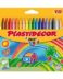 Bic Kids Plastidecor Boîte de 18 crayons de cire - Extra-fort - Facile à enlever - Anti-tache