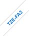 Bande d'étiquettes textiles génériques Brother TZeFA3 - Texte bleu sur fond blanc - Largeur 12 mm x 3 mètres