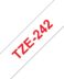 Bande d'étiquettes laminées génériques Brother TZe242 - Texte rouge sur fond blanc - Largeur 18mm x 8 mètres