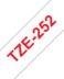 Ruban d'étiquettes laminées génériques Brother TZe252 - Texte rouge sur fond blanc - Largeur 24mm x 8 mètres