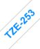 Ruban d'étiquettes laminées génériques Brother TZe253 - Texte bleu sur fond blanc - Largeur 24mm x 8 mètres