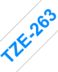 Ruban d'étiquettes laminées génériques Brother TZe263 - Texte bleu sur fond blanc - Largeur 36mm x 8 mètres