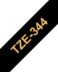 Ruban d'étiquettes plastifiées génériques Brother TZe344 - Texte doré sur fond noir - Largeur 18mm x 8 mètres