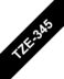 Ruban d'étiquettes laminées génériques Brother TZe345 - Texte blanc sur fond noir - Largeur 18mm x 8 mètres