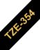 Ruban d'étiquettes plastifiées génériques Brother TZe354 - Texte doré sur fond noir - Largeur 24mm x 8 mètres