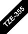 Ruban d'étiquettes laminées génériques Brother TZe355 - Texte blanc sur fond noir - Largeur 24mm x 8 mètres