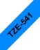 Ruban d'étiquettes laminées génériques Brother TZe541 - Texte noir sur fond bleu - Largeur 18mm x 8 mètres