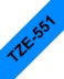Ruban d'étiquettes laminées génériques Brother TZe551 - Texte noir sur fond bleu - Largeur 24mm x 8 mètres
