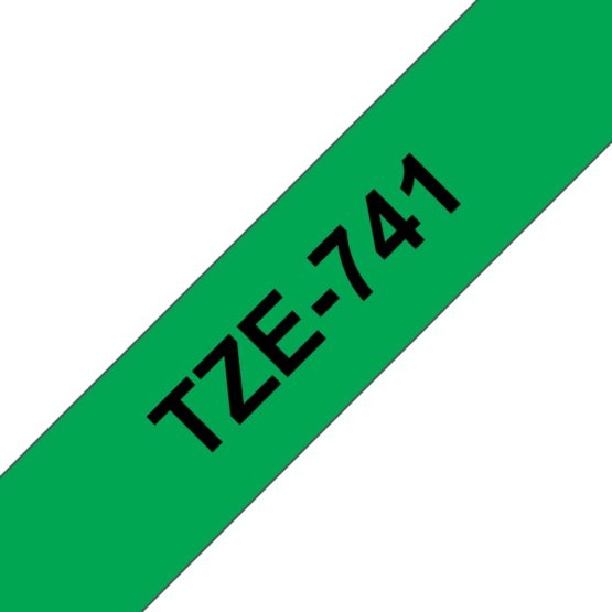 Bande d'étiquettes laminées génériques Brother TZe741 – Texte noir sur fond  vert – Largeur 18mm x 8 mètres – ECI-Solutions