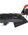 Pack Talius Gaming V2 Clavier USB Multimédia + Souris USB 3200dpi + Prise casque 3.5mm + Tapis de souris - Eclairage RGB - Couleur Noir/Rouge