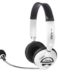 NGS MSX6 Pro Headset with Microphone - Microphone flexible - Bandeau réglable - Oreillettes rembourrées - Contrôle du volume - Couleur blanc