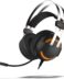 Krom Kode USB Gaming Headset - Microphone flexible - Son 7.1 - Bandeau réglable - Coussins d'oreille larges - Haut-parleurs de 50 mm - Câble tressé de 1,80 m - Couleur noir