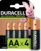 Piles NiHM Duracell AA LR6 1,2V 13000mAh rechargeables - préchargées - 4 unités