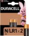 Piles alcalines Duracell N LR1 6V - 2 unités