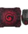 Scorpion M355+G1 Pack Gaming Mouse USB 6400dpi - 7 boutons programmables - éclairage LED + tapis de souris 28.7x24.4 cm - utilisation pour droitiers - câble de 1.50m - couleur noir/rouge