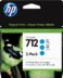 Pack de 3 cartouches d'encre originales HP 712 Cyan - 3ED67A