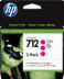 Pack de 3 cartouches d'encre originales HP 712 Magenta - 3ED78A