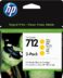 Pack de 3 cartouches d'encre originales HP 712 Yellow - 3ED79A