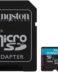 Carte Micro SDXC 128GB UHS-I U3 V30 Class 10 170MB/s Kingston Canvas Go Plus Micro SDXC avec adaptateur