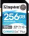 Carte SDXC 256GB UHS-I U3 V30 Kingston SDXC Class 10 170MB/s Canvas Go Plus