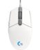 Logitech G203 Lightsync USB Mouse 8000dpi - 5 boutons programmables - illumination RGB Lightsync - utilisation par un droitier - câble de 2.10m - couleur blanc