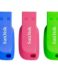 Sandisk Pack de 3 clés USB Cruzer Blade 2.0 32GB - Ultra Compact - Bleu, Rose et Vert (Pendrive)