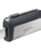 Sandisk Ultra Dual Drive USB-C et USB-A 32 Go - Vitesse de lecture jusqu'à 150 Mo/s - Design métallique - Couleur acier/noir (Flash Drive)