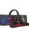 Scorpion CM370 Pack 4 en 1 Clavier de jeu avec rétro-éclairage RGB + Souris 3200dpi avec rétro-éclairage RGB + Casque avec Microphone + Tapis de souris - Utilisation pour droitiers - Couleur Noir/Rouge