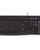 Logitech K120 USB Keyboard - Spill Resistant - 1.50m Cable - Black - Couleur Noir
