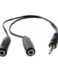 3GO Câble de 1,5 m entre un jack audio et 2 jacks mâle/femelle