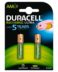 Piles rechargeables Duracell NiHM AAA LR03 1,2V 850mAh Ultra - Préchargées - (2 pièces)