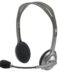 Logitech H110 Casque stéréo avec microphone pliable - Bandeau réglable - Prise 3,5 mm - Câble de 1,80 m - Couleur grise