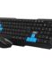 3Go Drile Pack Clavier + Souris Multimédia USB sans fil 1000dpi 3 Boutons - Utilisation Ambidextre - Couleur Noir